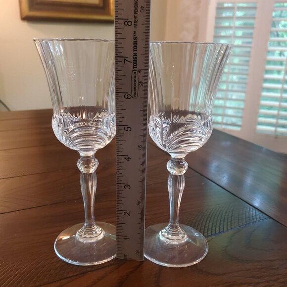 Vintage Wine‎ Water Glass Aurea by ROYAL CRYSTAL ROCK Stemware 7.5" Set of 2 - Picture 7 of 7